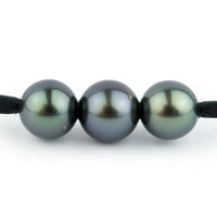Triple 10.7mm-11.2mm Indigo-Green Eimeo Mana Necklace