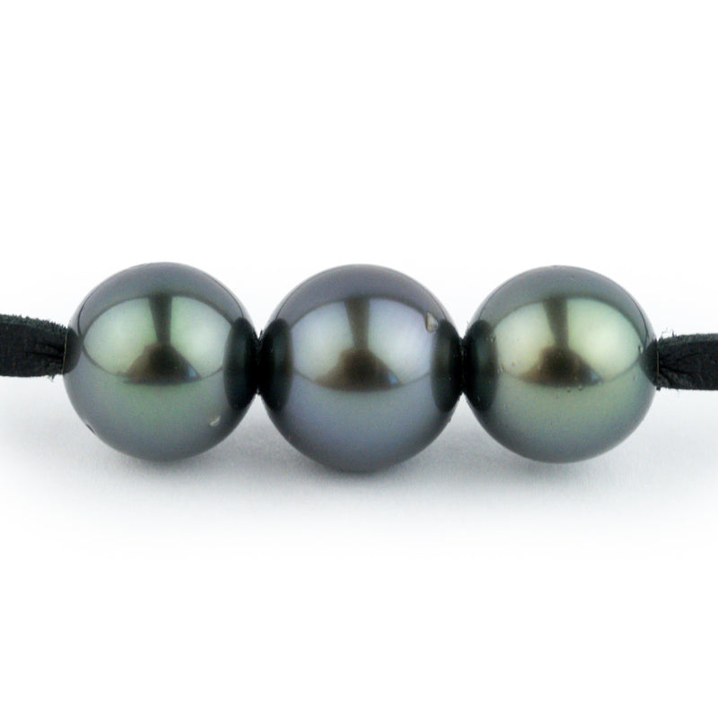 Triple 10.7mm-11.2mm Indigo-Green Eimeo Mana Necklace