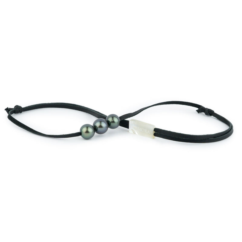 Triple 10.7mm-11.2mm Indigo-Green Eimeo Mana Necklace
