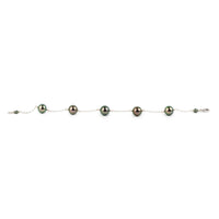 Twilit Pink Green Tahitian Pearl Tin Cup Bracelet on 14k White Gold