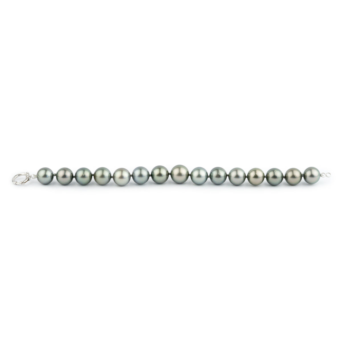 Light Silvery Blue-Green 11-12.2mm Tahitian Pearl Bracelet
