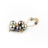 Wild Violet Tahitian Pearl Tin Cup Bracelet on 14k Yellow Gold