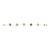 Wild Violet Tahitian Pearl Tin Cup Bracelet on 14k Yellow Gold