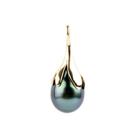 Deep Sea 9.2mm Drop Tahitian Pearl Pendant