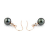Tahitian Pearl & Diamond Aurora French Hook Earrings on 14K Rose Gold