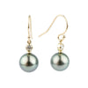 Tahitian Pearl & Diamond Aurora French Hook Earrings on 14K Yellow Gold