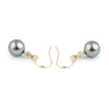 Tahitian Pearl & Diamond Aurora French Hook Earrings on 14K Yellow Gold