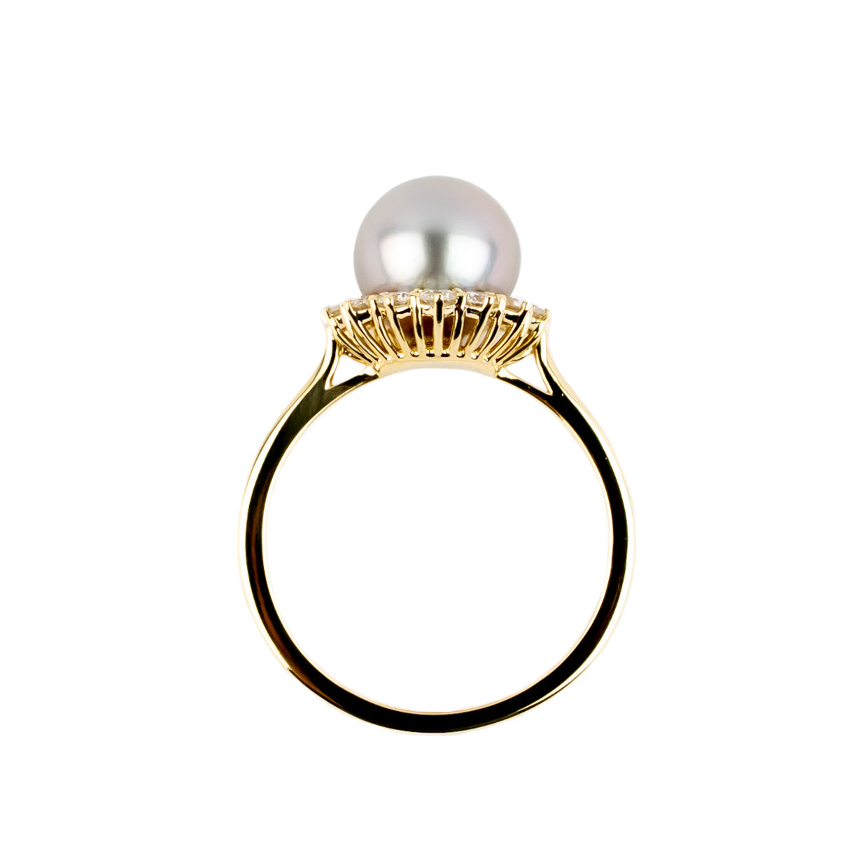 Tahitian Pearl & Diamond Soleil Ring on 14K Yellow Gold