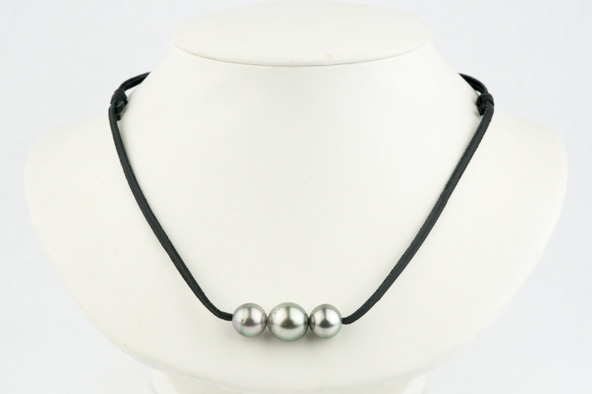 Triple 11-12.8mm Light Pink Green Eimeo Mana Necklace