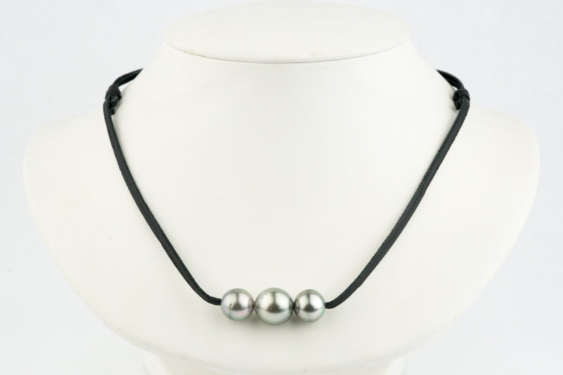 Triple 11-12.8mm Light Pink Green Eimeo Mana Necklace