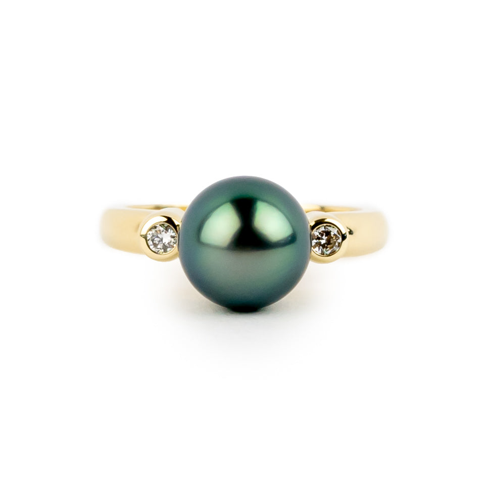 Tahitian Pearl & Diamond Aurora Ring