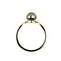 Tahitian Keshi Pearl & Diamond Sunrise Ring