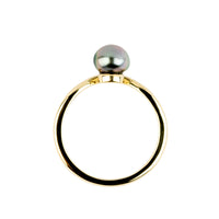 Tahitian Keshi Pearl & Diamond Sunrise Ring