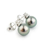 Pink Peacock Tahitian Pearl & Diamond Toru Earrings on 14K White Gold