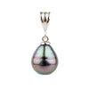 Flashy Multi-Colorful Circled 10.2mm Tahitian Pearl Pendant on Sterling Silver