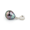 Flashy Multi-Colorful Circled 10.2mm Tahitian Pearl Pendant on Sterling Silver