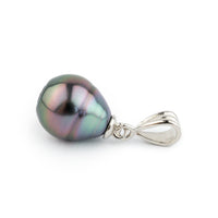 Flashy Multi-Colorful Circled 10.2mm Tahitian Pearl Pendant on Sterling Silver