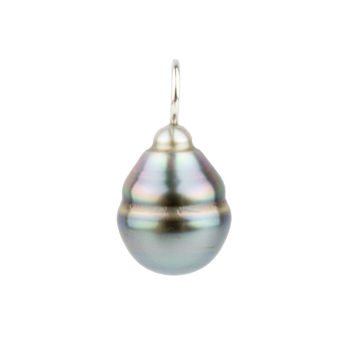 Blue-Pink Circled 10.5mm Tahitian Pearl Pendant on Sterling Silver