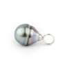 Blue-Pink Circled 10.5mm Tahitian Pearl Pendant on Sterling Silver