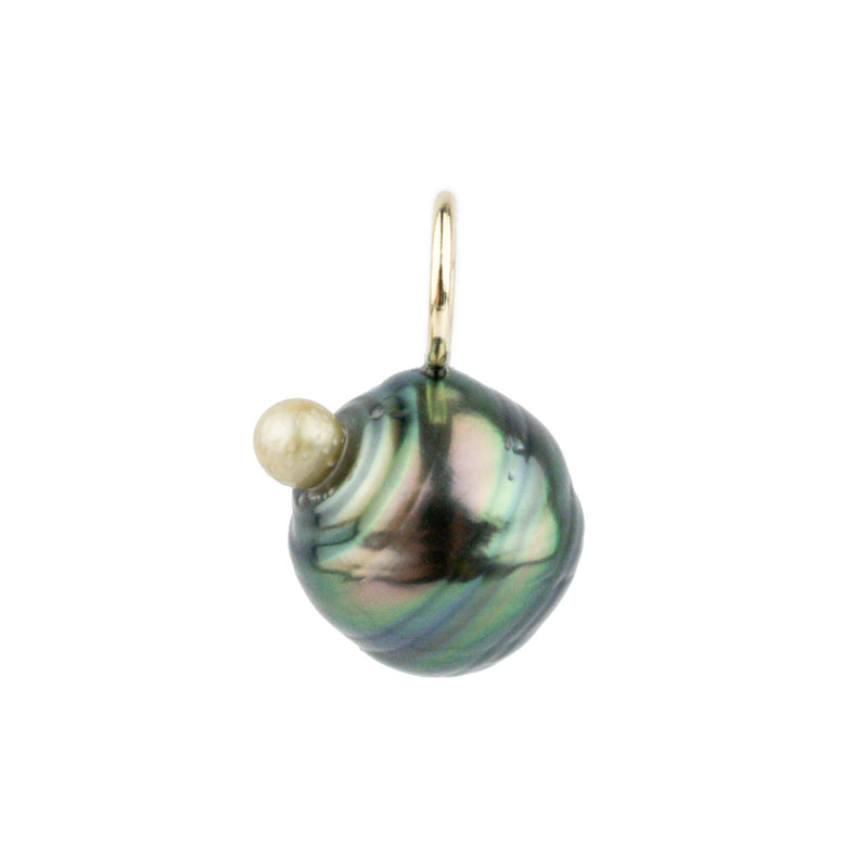 Pole Shifter 10mm Tahitian Pearl Pendant on Sterling Silver
