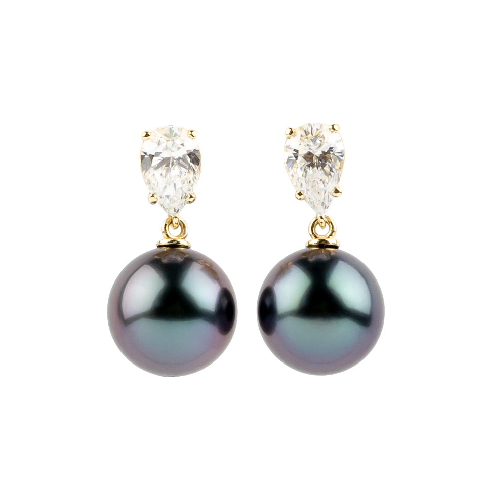 Tahitian Pearl & Diamond Sirène Earrings