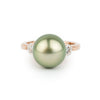 Tahitian Pearl & Diamond Bisou Ring on 14K Rose Gold