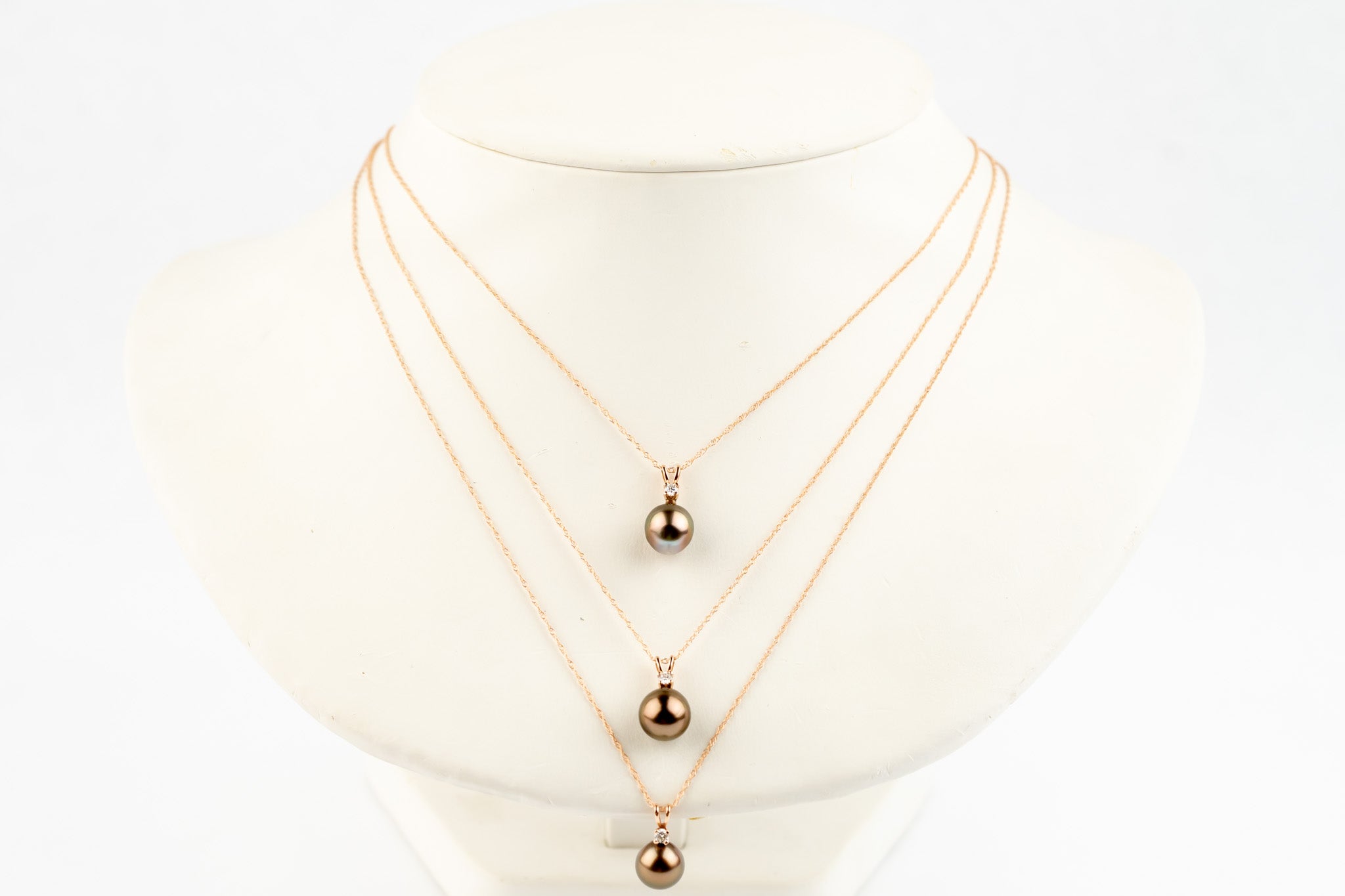 Tahitian Pearl & Diamond Coppery Pink Étoile Necklace on 10K Rose Gold