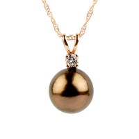 Tahitian Pearl & Diamond Coppery Pink Étoile Necklace on 10K Rose Gold