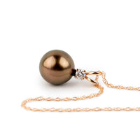 Tahitian Pearl & Diamond Coppery Pink Étoile Necklace on 10K Rose Gold