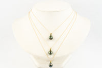Tahitian Pearl & Peridot Forest Green Étoile Necklace on 10K Gold