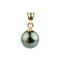 Petite Blue-Green Peacock 8.5mm Tahitian Pearl Pendant