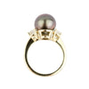 Tahitian Pearl & Diamond Bisou Ring on 14K Yellow Gold