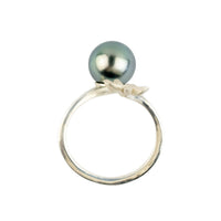 Tiaré Sterling Silver Tahitian Pearl Ring