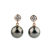 Tahitian Pearl & Diamond Nova Earrings on 14K Rose Gold