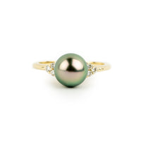 Custom Tahitian Pearl & Diamond Toru Ring Sizes 4 to 9