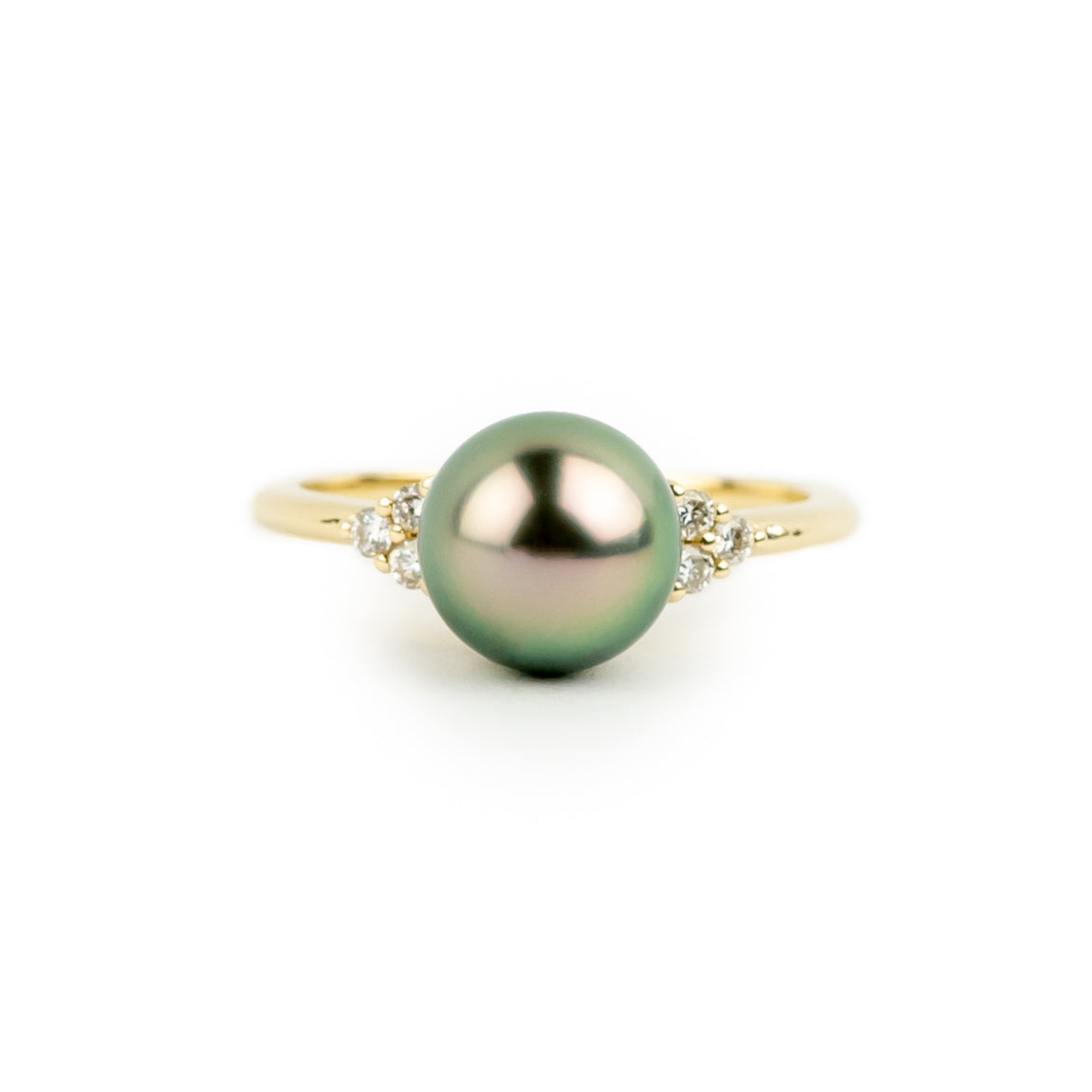 Custom Tahitian Pearl & Diamond Toru Ring Sizes 4 to 9