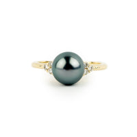 Custom Tahitian Pearl & Diamond Toru Ring Sizes 4 to 9