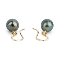 Indigo-Green Tahitian Pearl Dangles on 14/20 Gold-Filled