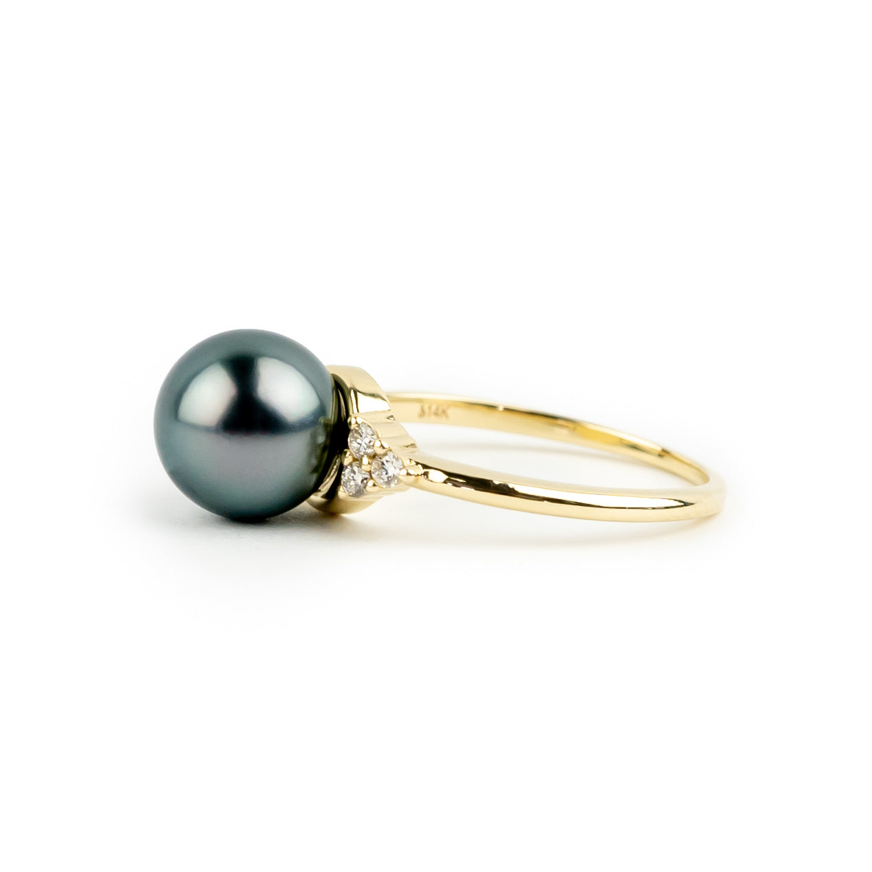 Custom Tahitian Pearl & Diamond Toru Ring Sizes 4 to 9