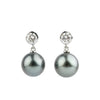 Tahitian Pearl & Diamond Nova Earrings on 14K White Gold