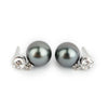 Tahitian Pearl & Diamond Nova Earrings on 14K White Gold