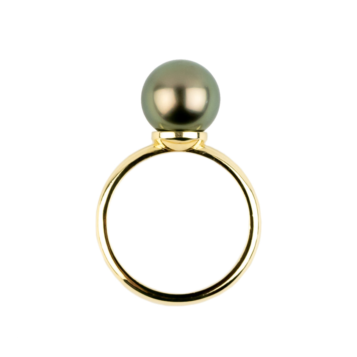Custom Tahitian Pearl Solitaire Ring Sizes 4 to 9