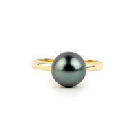 Custom Tahitian Pearl Solitaire Ring Sizes 4 to 9