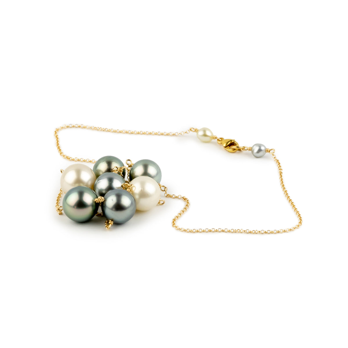 Sea & Sky Tin-Cup Tahitian Pearl Necklace on 14/20 Gold Filled