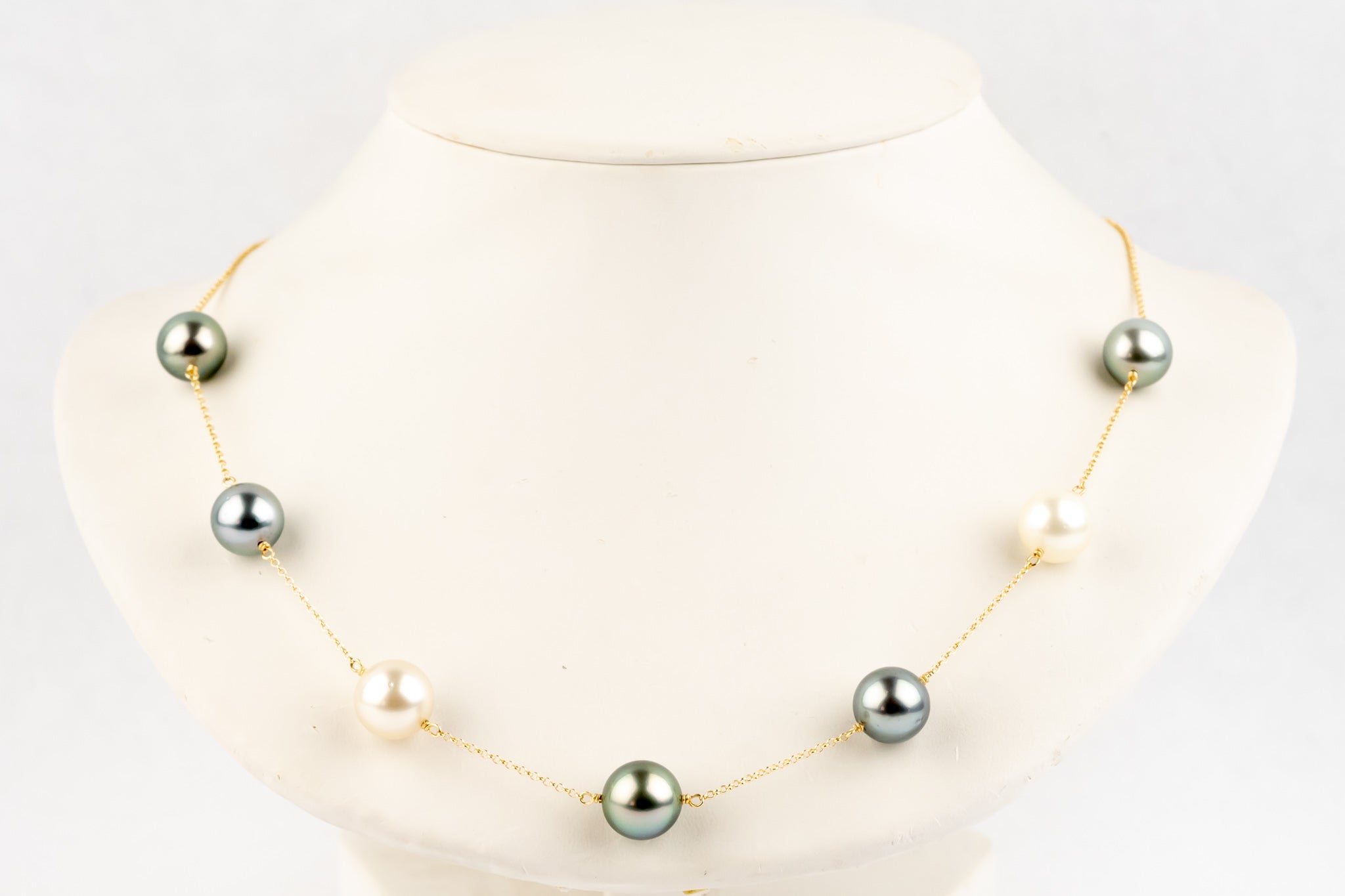Sea & Sky Tin-Cup Tahitian Pearl Necklace on 14/20 Gold Filled