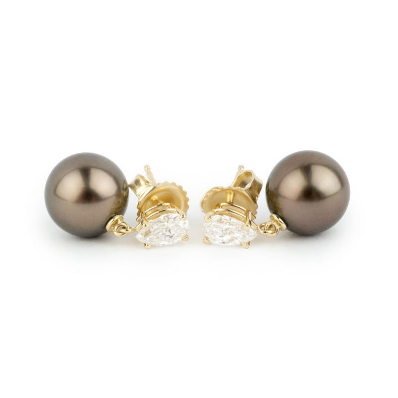 Tahitian Pearl & Diamond Sirène Earrings