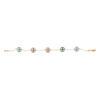 Soft Blush Tahitian Pearl Tin Cup Bracelet on 14K Rose Gold