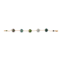 Fluorescence Tahitian Pearl Tin Cup Bracelet on 14K Rose Gold