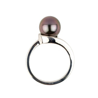 Fuchsia 8.9mm Tahitian Pearl Swirl Ring on 14k White Gold