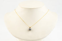 Lavender Haze 9.1mm Tahitian Pearl I'a Necklace on 14K Yellow Gold